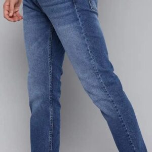 men slim tapered fit light fade stretchable jeans
