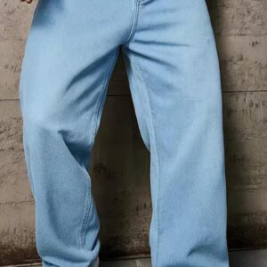 men plain mid rise straight fit jeans (copy)