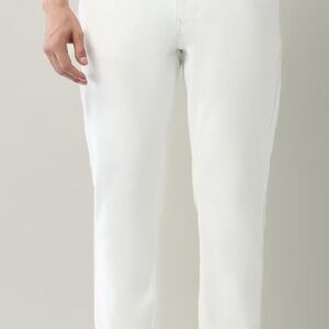 men plain high rise full length jeans