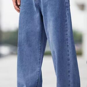 men plain mid rise baggy jeans (copy)
