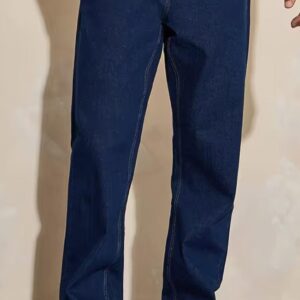 men cotton plain mid rise barrel jeans (copy)