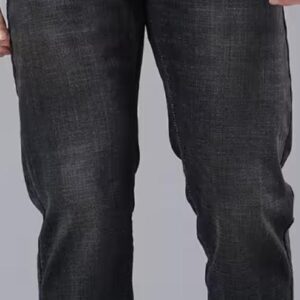 men washed mid rise full length jeans